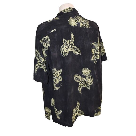 Vintage Tommy Bahama Hawaiian Shirt 100% Silk Men XL Palms Hibiscus Short Sleeve - Picture 4 of 8